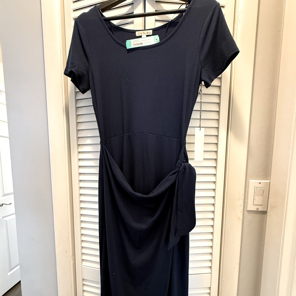 Navy Blue Wrap Dress